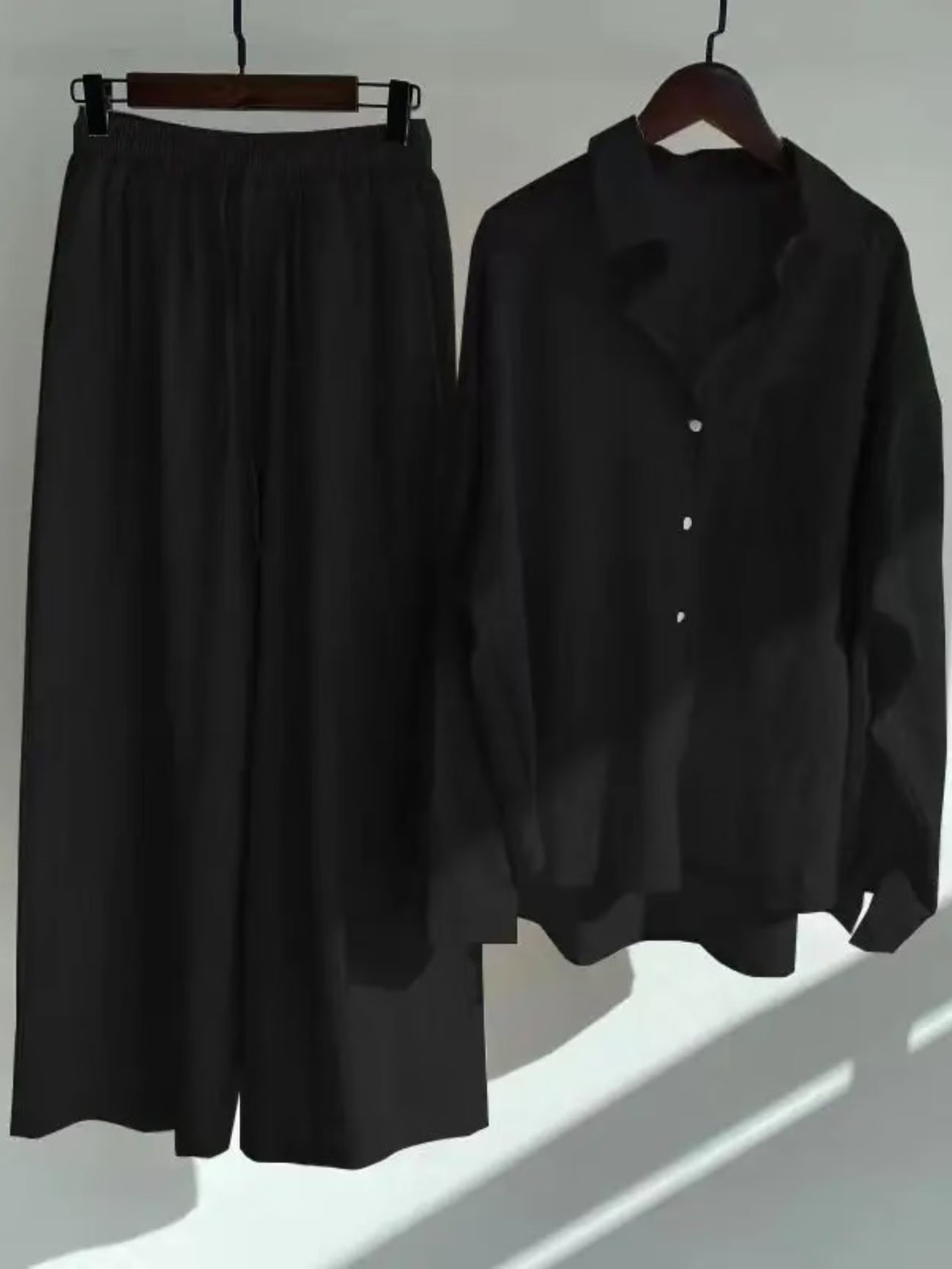 Fashionable Women’s Cotton Slacks & Shirt Suit Set