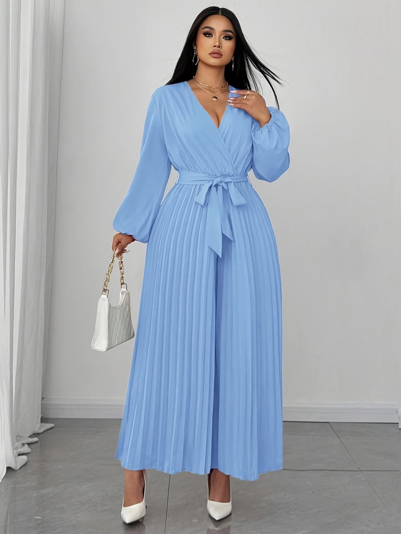 Plus Size Deep V-Neck Jumpsuit for Women