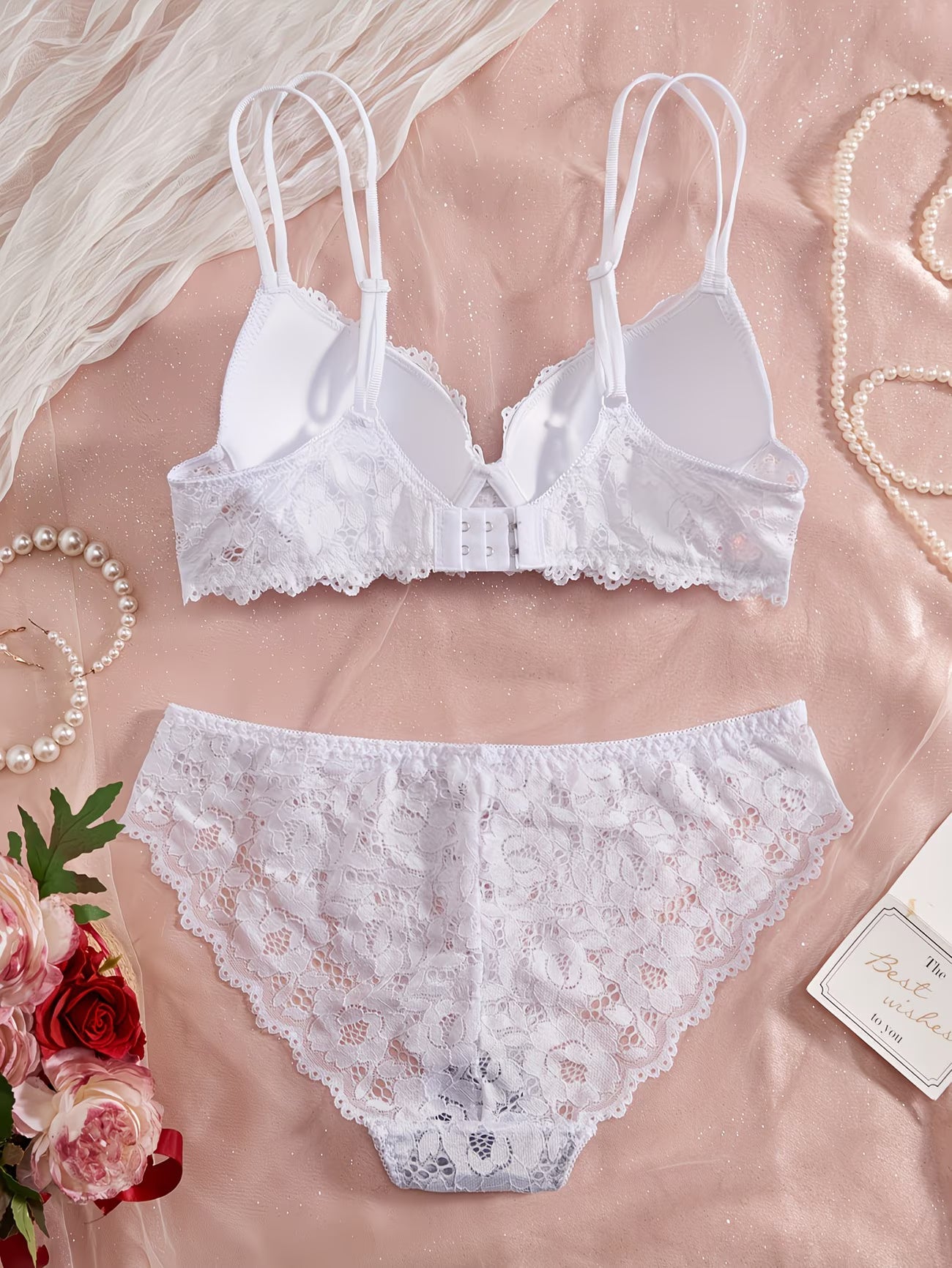 Pack of 6 Women’s Floral Lace Bra & Panty Set Comfortable & Sexy Lingerie