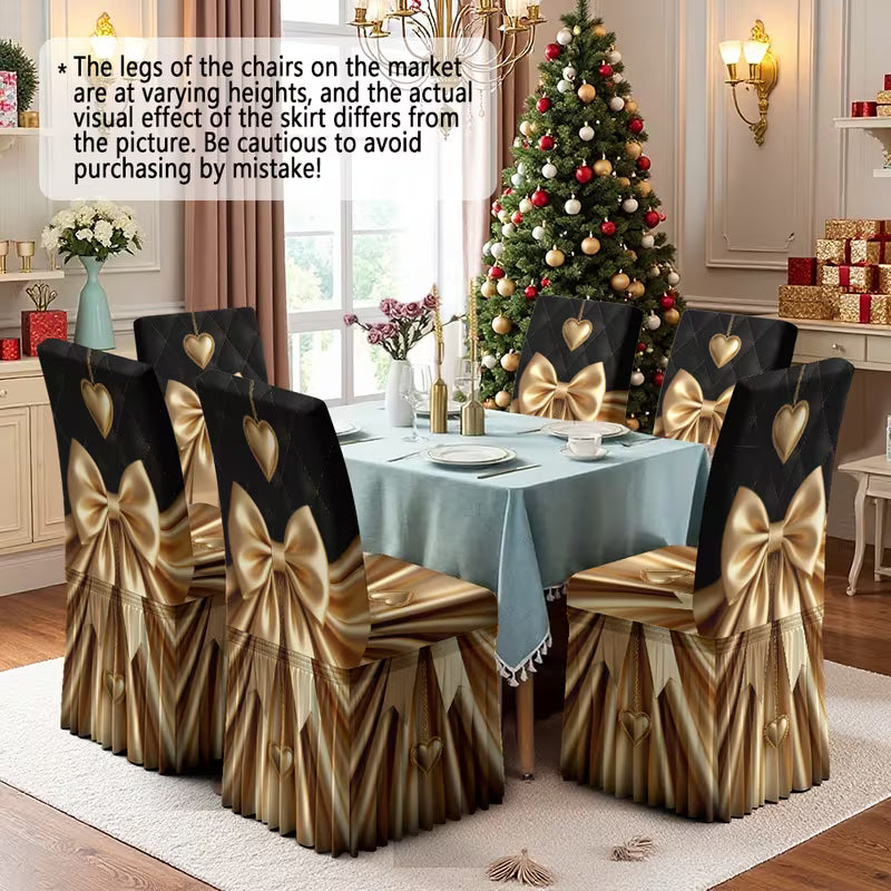 Luxury Minimalist Pattern Dining Tablecloth & Skirted Chair Cover Set â Decorative Dining Chair Covers