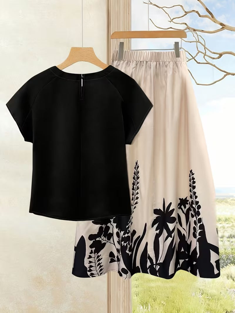 Vintage Bloom Vacation Skirt Set