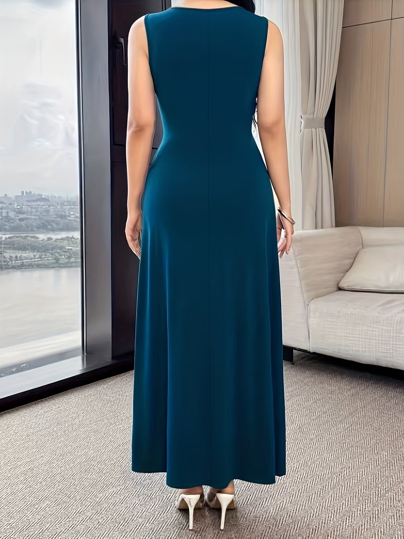 Women’s Elegant Solid Color Dress