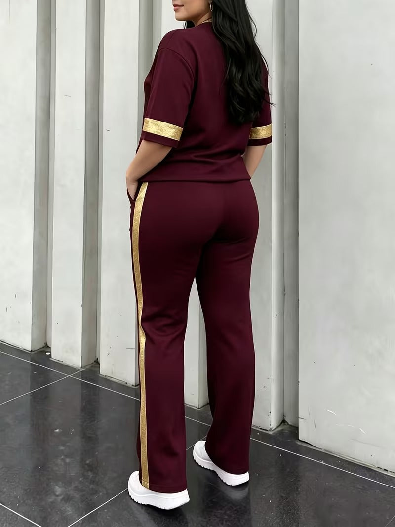 Premium Gold Trim Casual Set