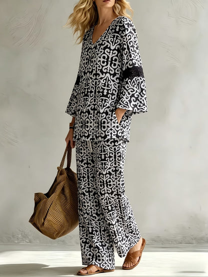 Geometric Luxe Lounge Co-Ord Set