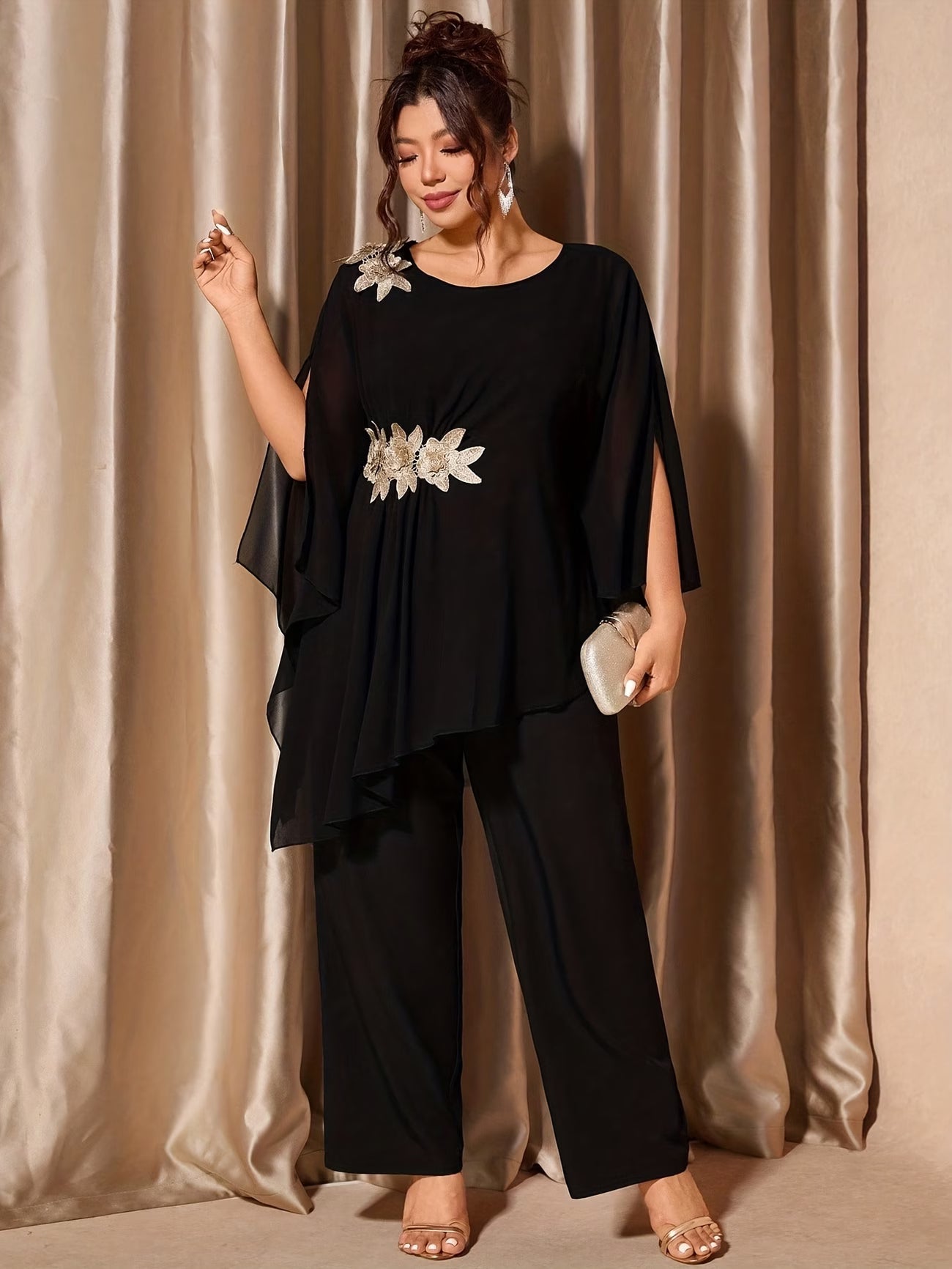 Elegant Floral Asymmetrical Co-Ord Set