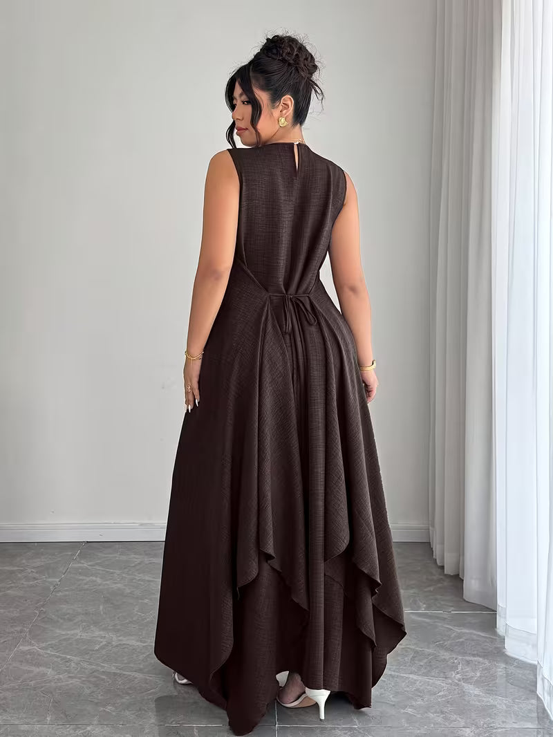 Elegant Tie-Belt A-Line Dress💖