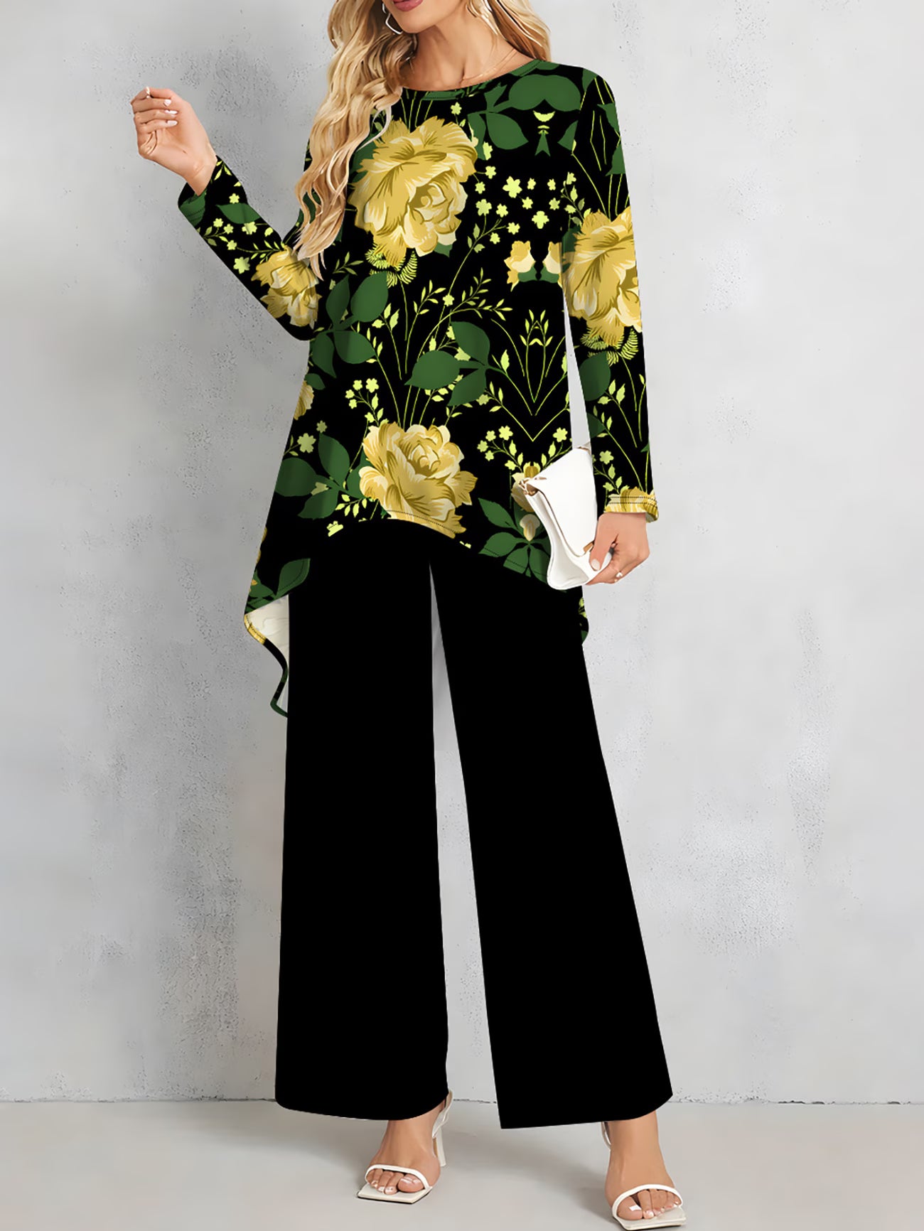 Floral Elegance Long Sleeve Co-Ord Set