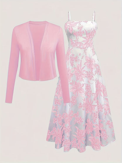 Women Elegant Top & Skirt Two-Piece Set
