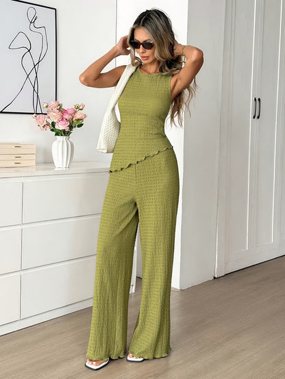 Olive Luxe Irregular Co-Ord Set
