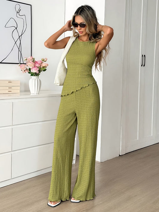 Olive Luxe Irregular Co-Ord Set