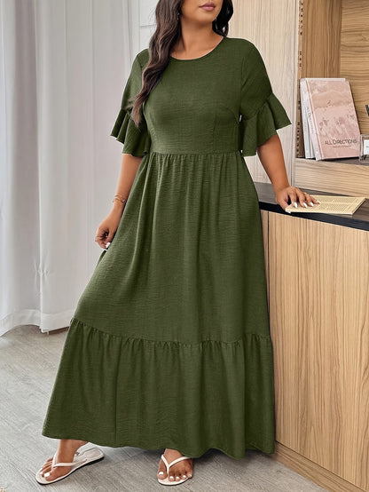 Graceful Summer Printed A-Line Maxi Dress