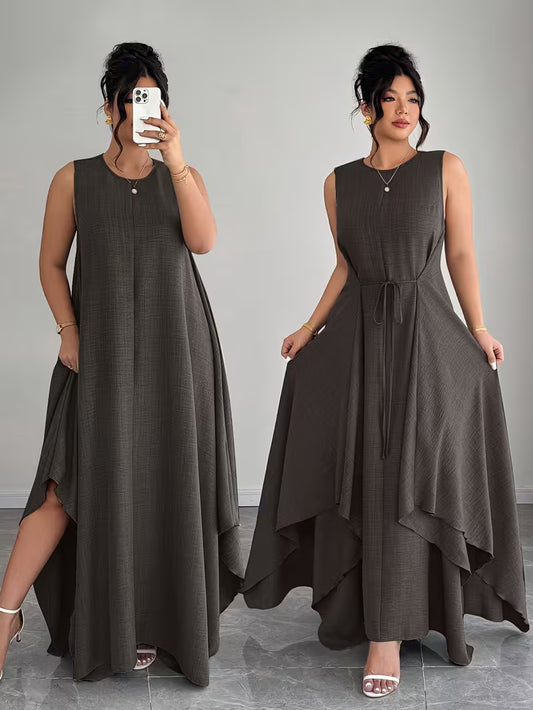 Elegant Tie-Belt A-Line Dress💖