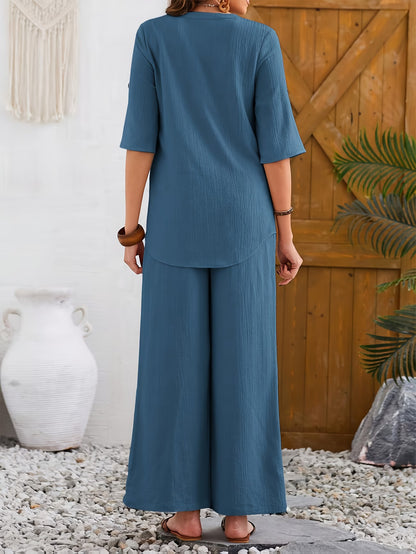 Elegant Wide-Leg Co-Ord Set