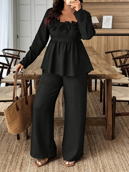 Elegant Floral Ruffle Co-Ord Set