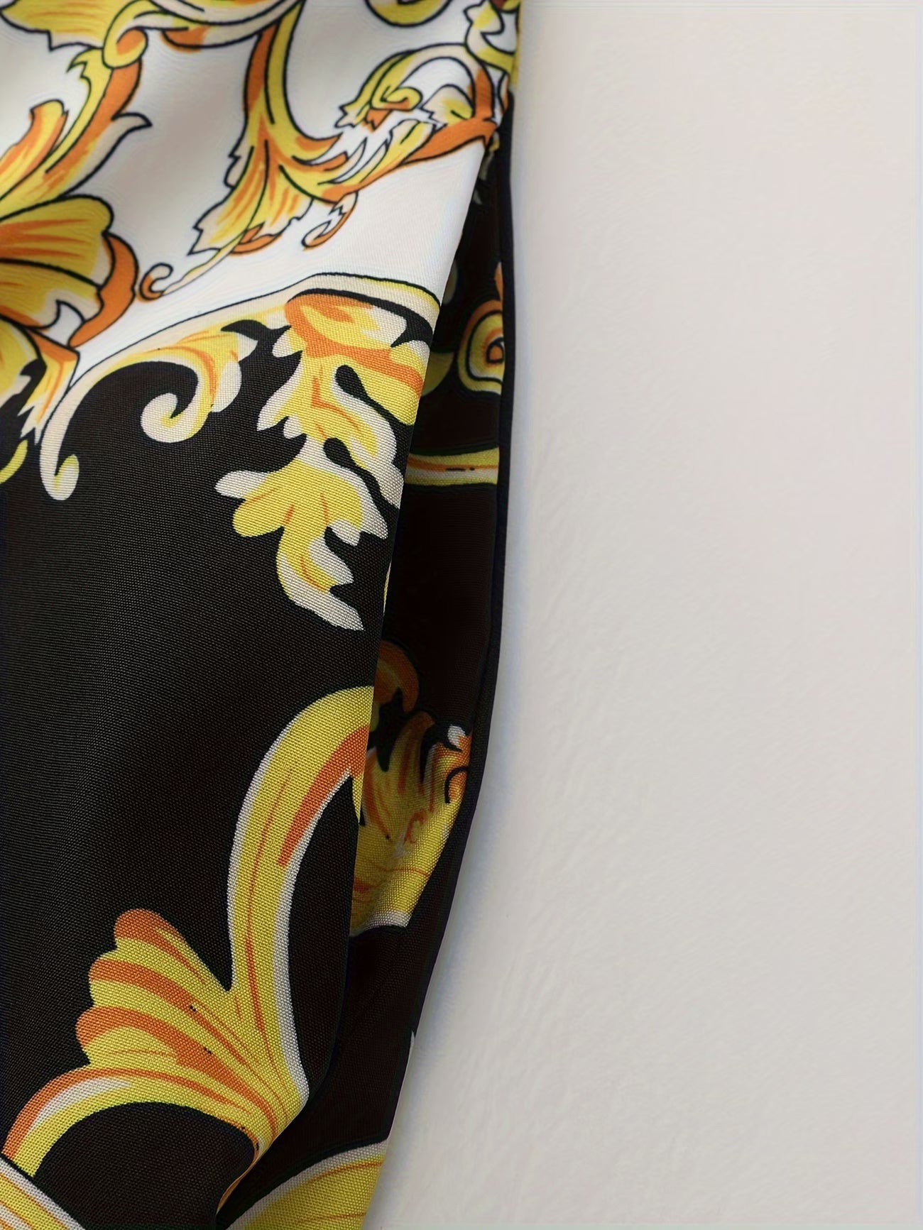 Tribal Print Lapel Button-Front Dress