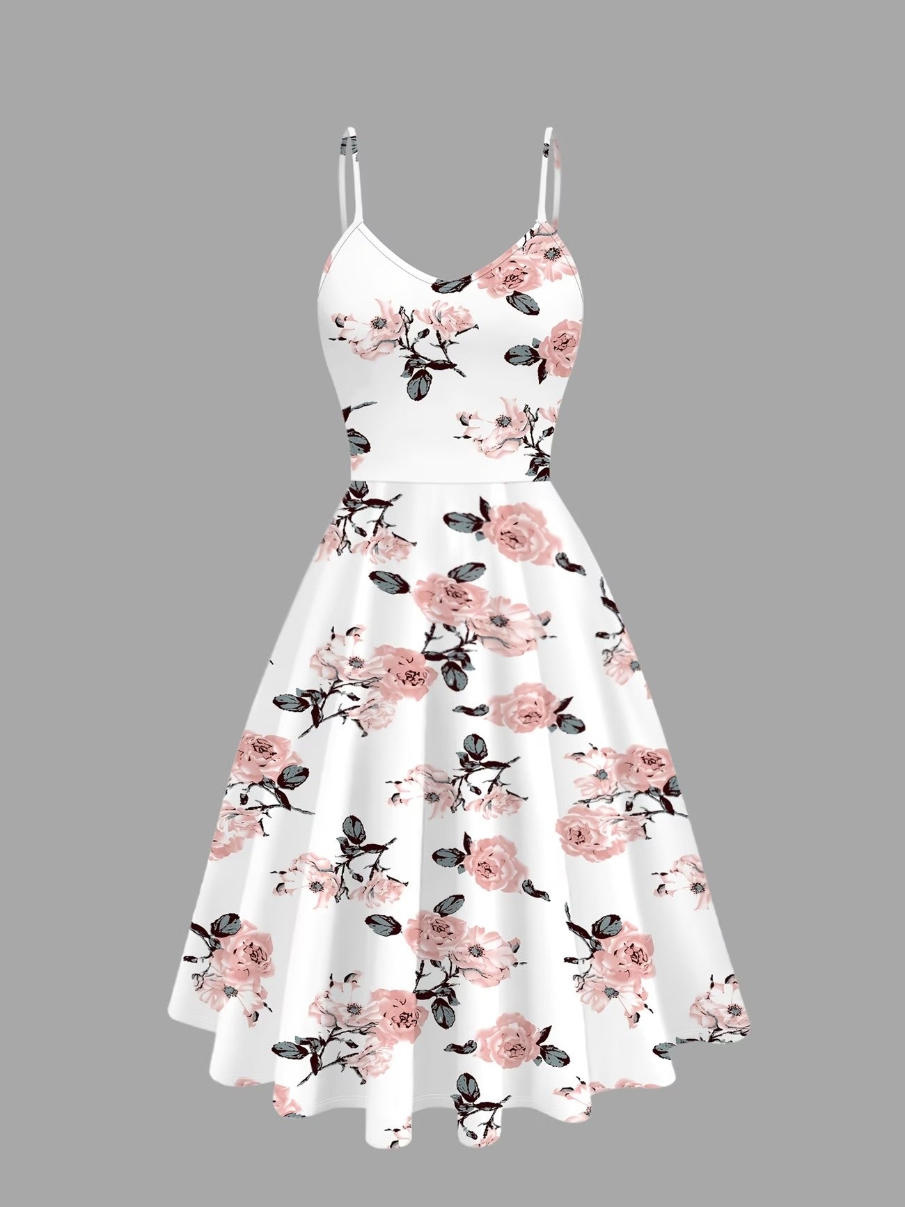 Girls Floral Dress & Cardigan 2-Piece Set