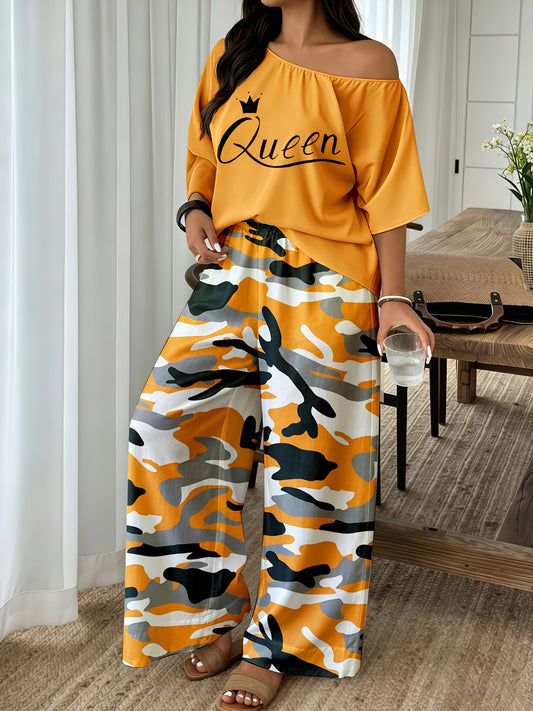Neon Queen Camo Lounge Co-Ord Set