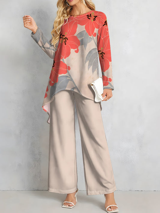 Floral Elegance Long Sleeve Co-Ord Set