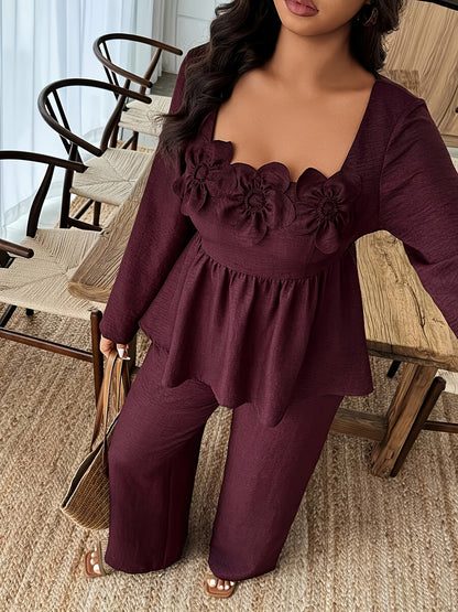 Elegant Floral Ruffle Co-Ord Set
