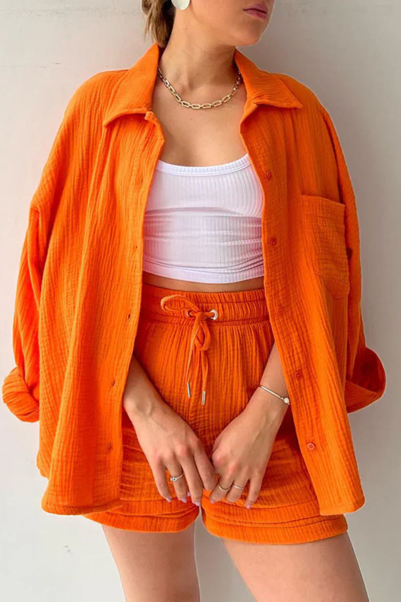 Sunset Haze – Two-Piece Cotton Ensemble