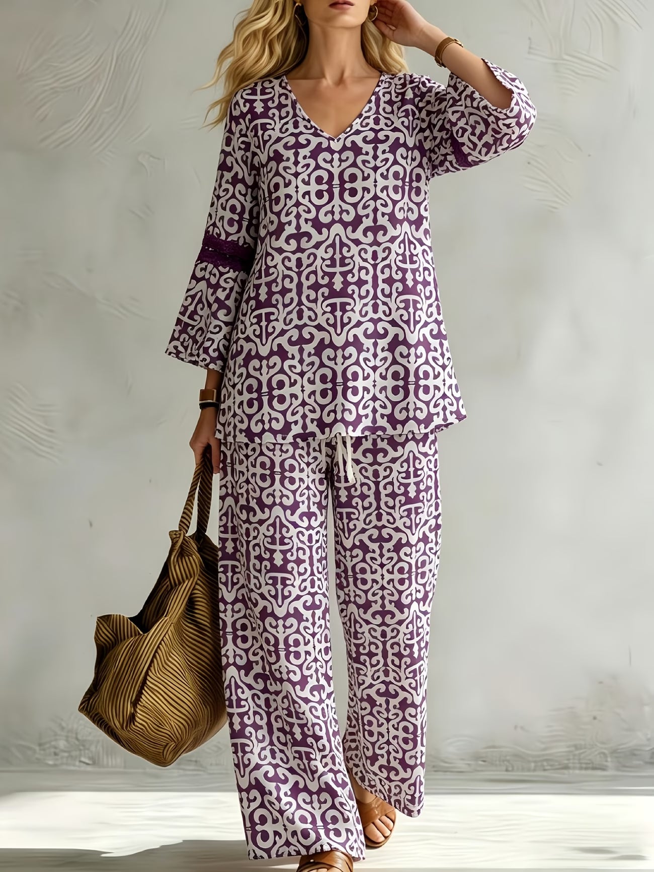 Geometric Luxe Lounge Co-Ord Set