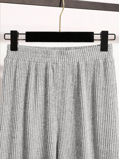 Women’s Hooded Long Sleeve Top & Pants Co-Ord Set – Elegant Solid Color Lounge Wear