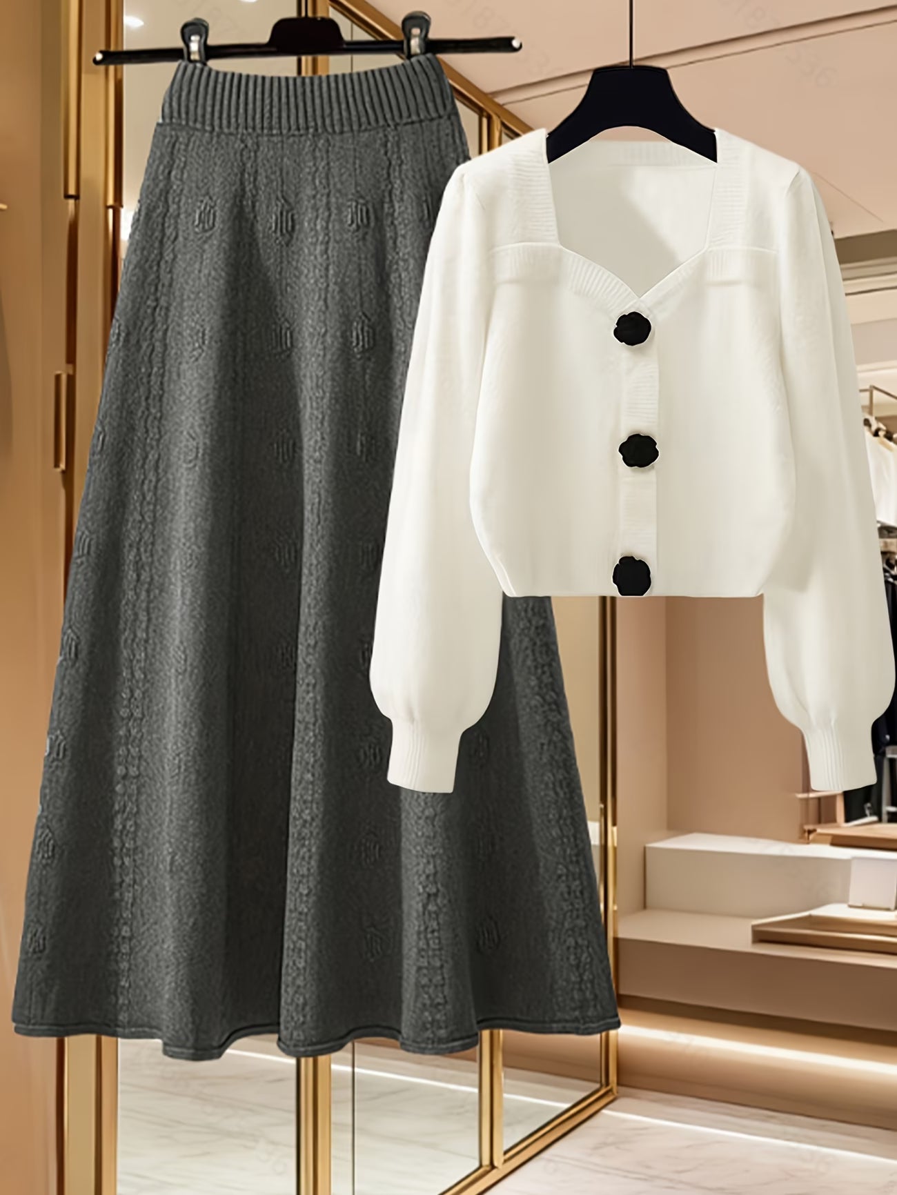 Women’s Knit Top & Skirt Set
