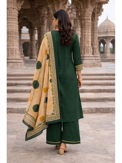Green Royal Kurta Palazzo Set 💚