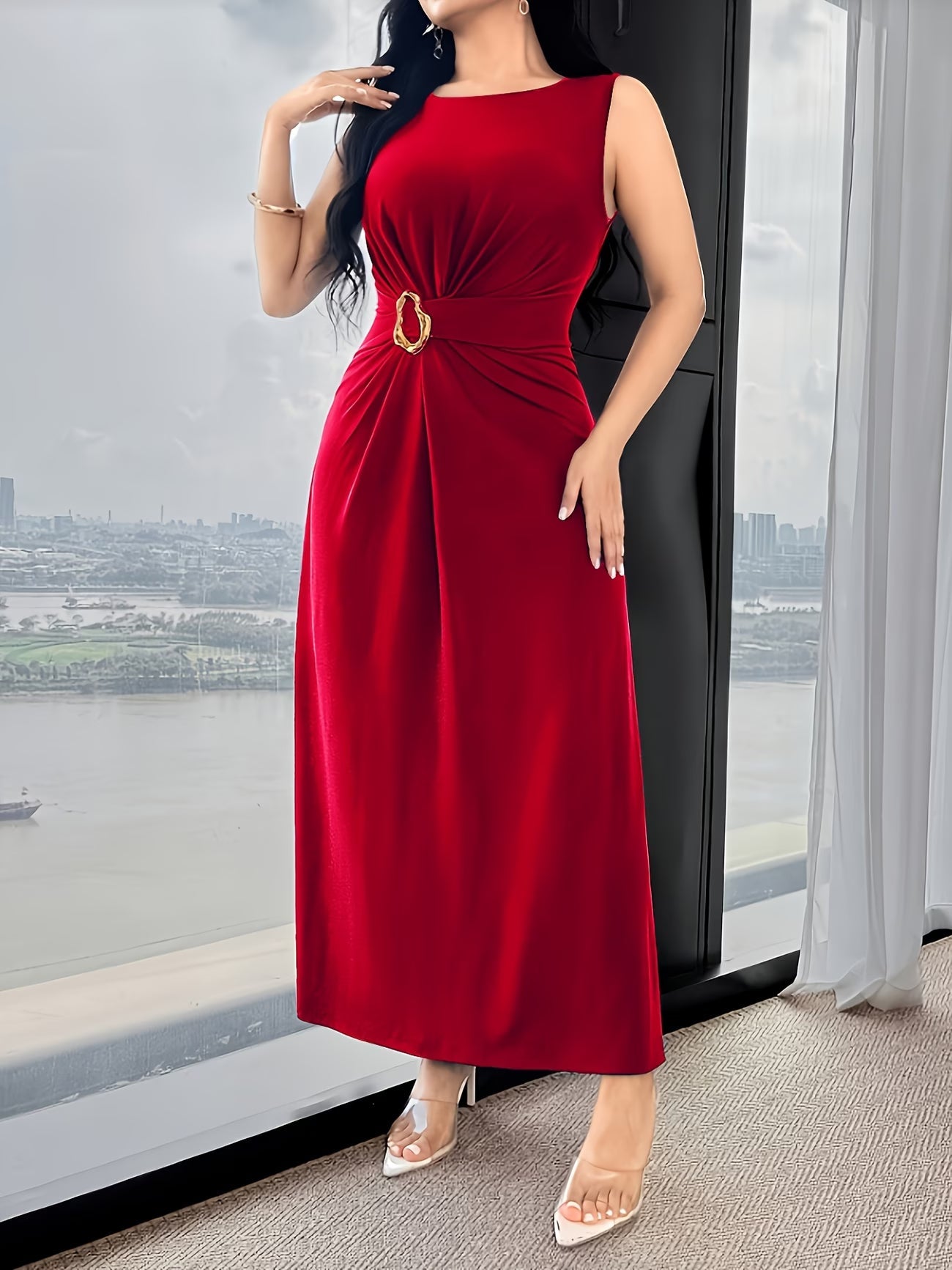 Women’s Elegant Solid Color Dress