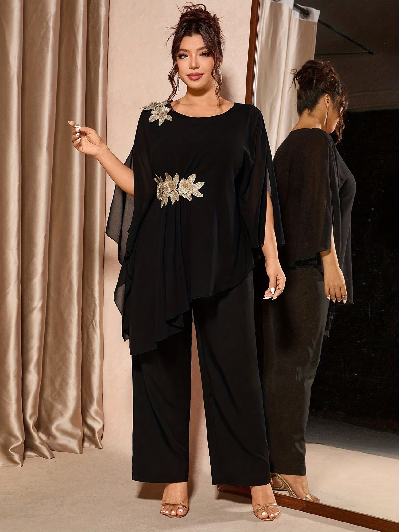 Elegant Floral Asymmetrical Co-Ord Set