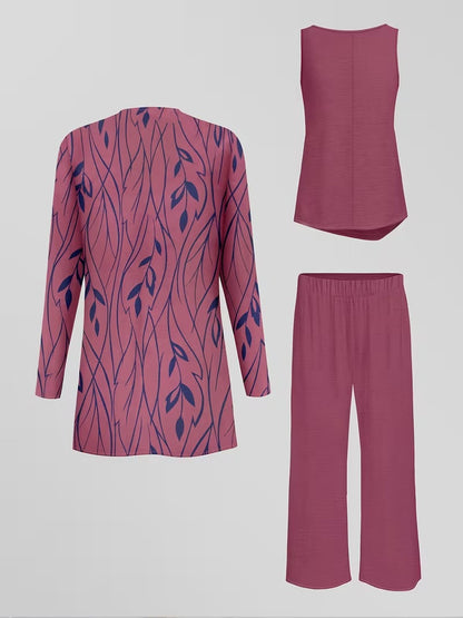 Women’s 3pcs Ethnic Jacket, Vest & Pants Set