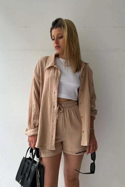 Beige Ease – Cotton Co-ord Set for Women