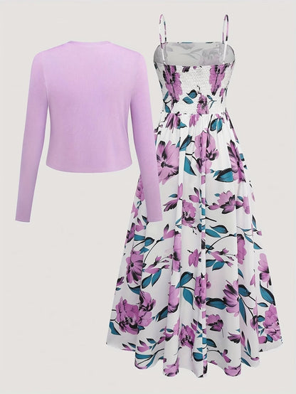 Long Sleeve Round Neck Top with Belt Bow Detail & Matching Skirt | Stylish Spring/Summer Party & Occasion Wear for Women
