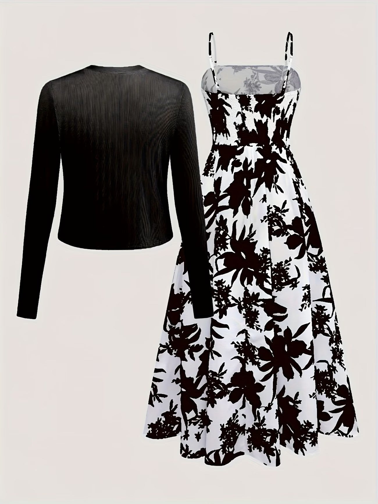 Long Sleeve Round Neck Top with Belt Bow Detail & Matching Skirt | Stylish Spring/Summer Party & Occasion Wear for Women