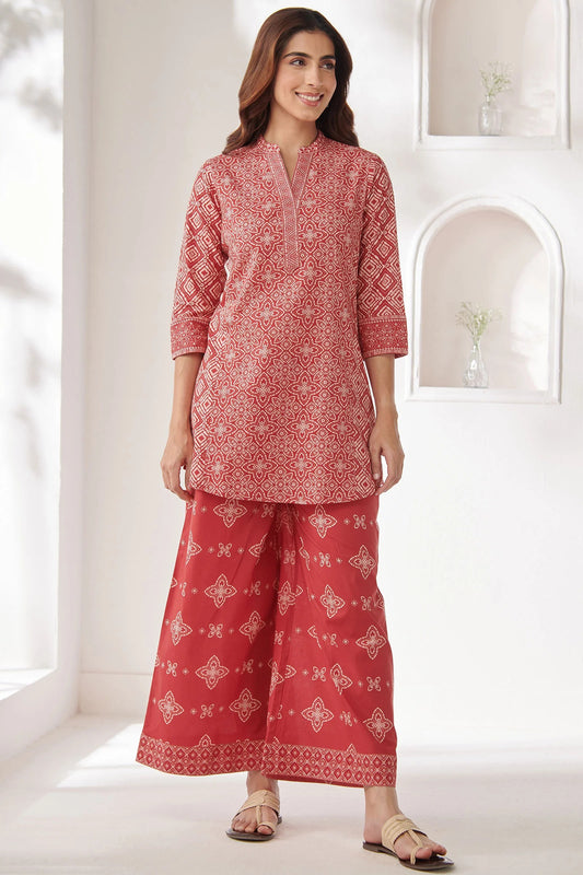 Women's Elegant Kurta Palazzo Co-Ord Set