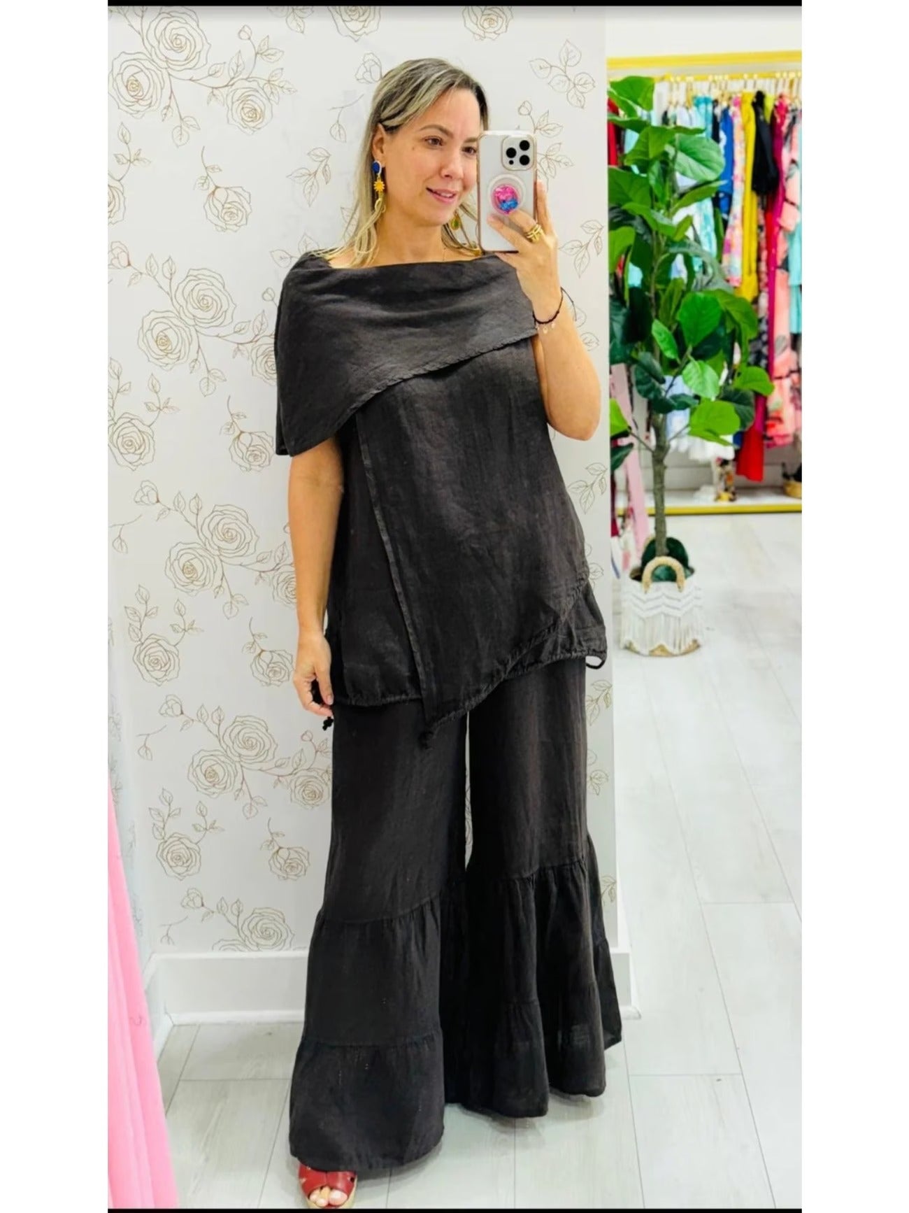 Plus Size Sleeveless Relaxed Fit Outfit – Elegant European Style Fashion Set for Women