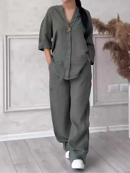 European Luxe Wide-Leg Co-Ord Set