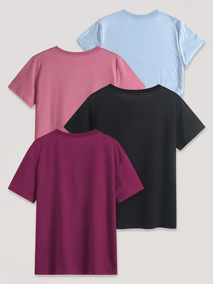 4Pc Stylish Graphic Print T-Shirts