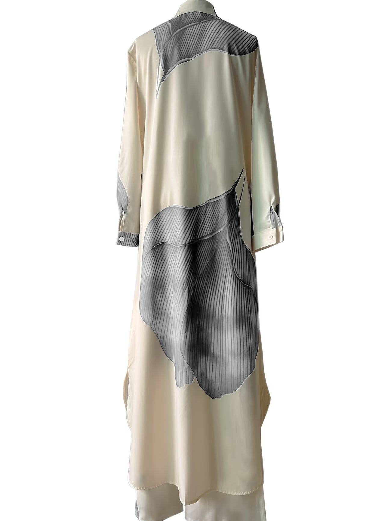 Women's Printed Long Shirt & Relaxed Pants Two-Piece Set