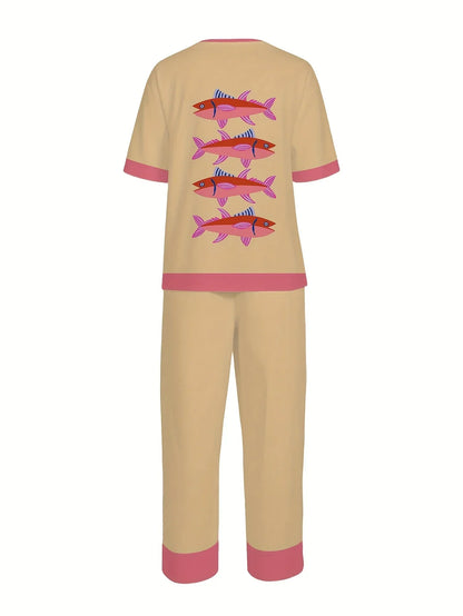Chill Mode Co-Ord Set Half Sleeve T-shirt & Straight Leg Pant
