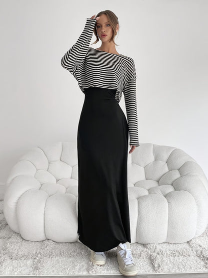 Chic Layered Stripe Dress Set