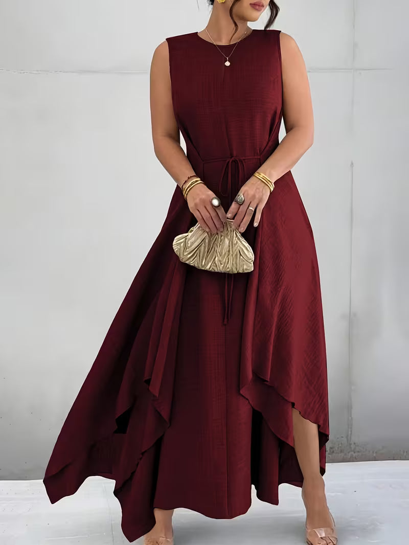 Elegant Tie-Belt A-Line Dress💖