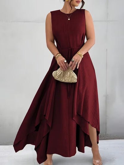 Elegant Tie-Belt A-Line Dress💖