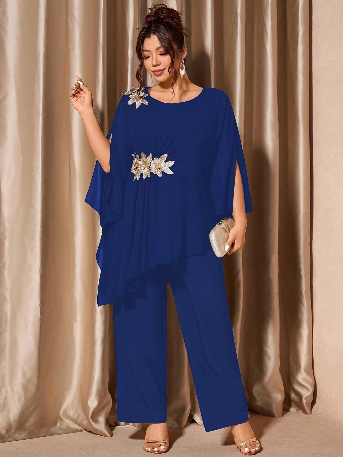 Elegant Floral Asymmetrical Co-Ord Set