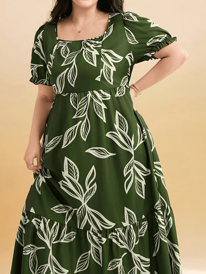 Graceful Summer Printed A-Line Maxi Dress