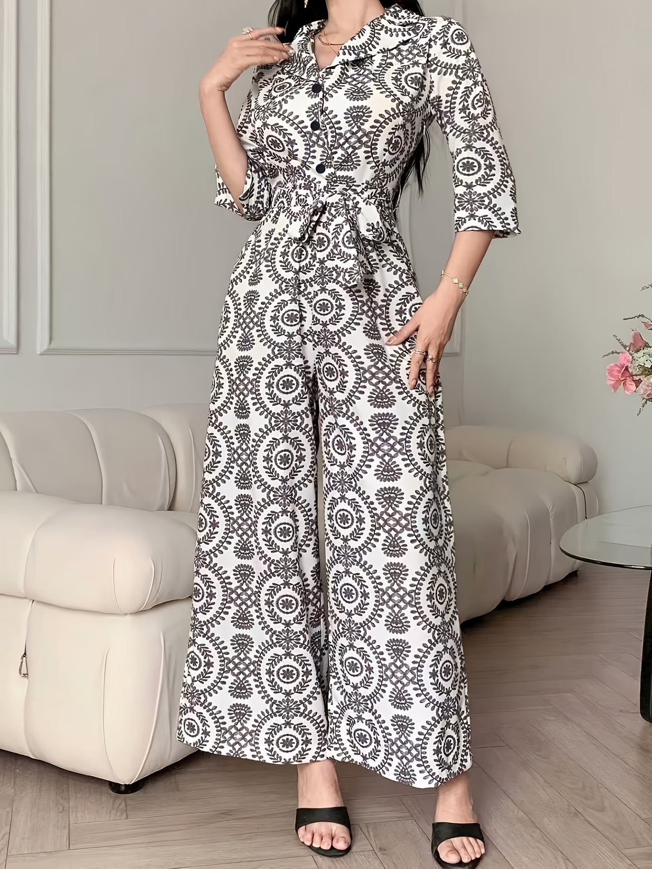 Women’s Floral Vacation Loose Fit Jumpsuit