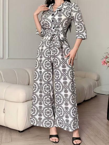 Women’s Floral Vacation Loose Fit Jumpsuit