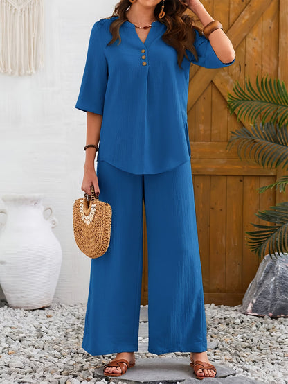 Elegant Wide-Leg Co-Ord Set