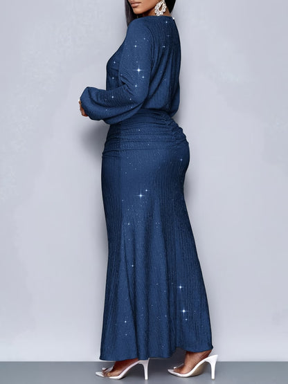 Women's Elegant Mermaid Hem Long Sleeve Bodycon Dress