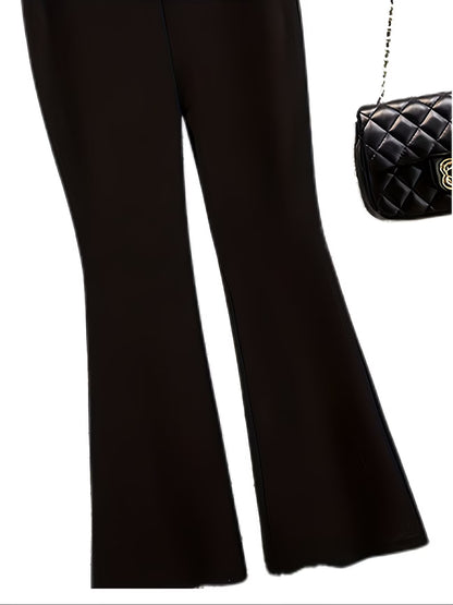 Women's Elegant Waist-Tied Top & Flared Pants Two-Piece Set